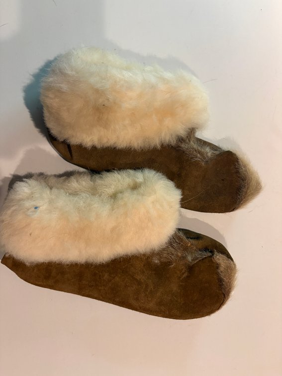 Zone 1-F- Brown Suede Shearling Slippers