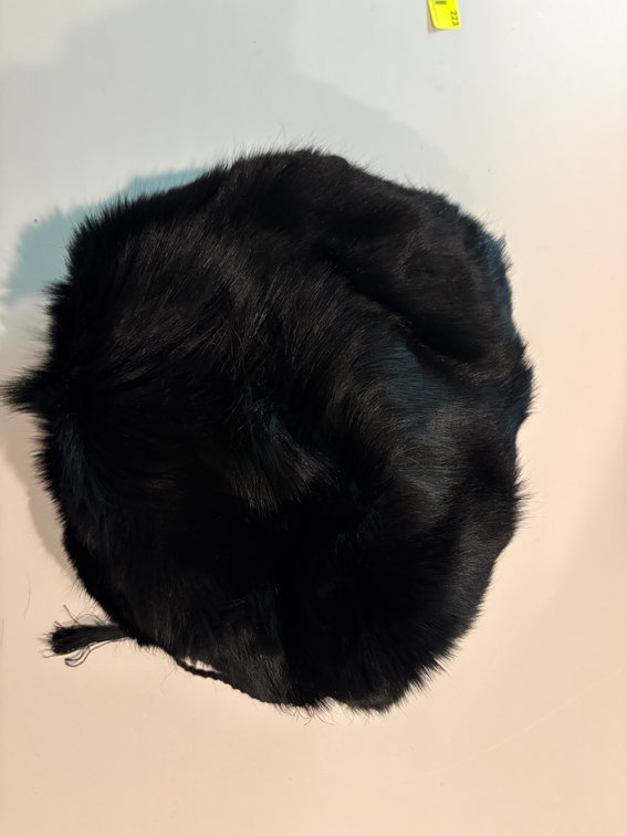 Zone 1-F- Black Fur Hat with Tassel