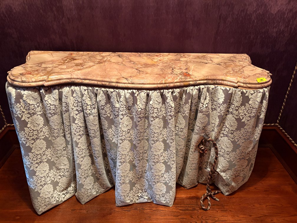 Zone 1-B1- Marble Top Console Table with Skirt