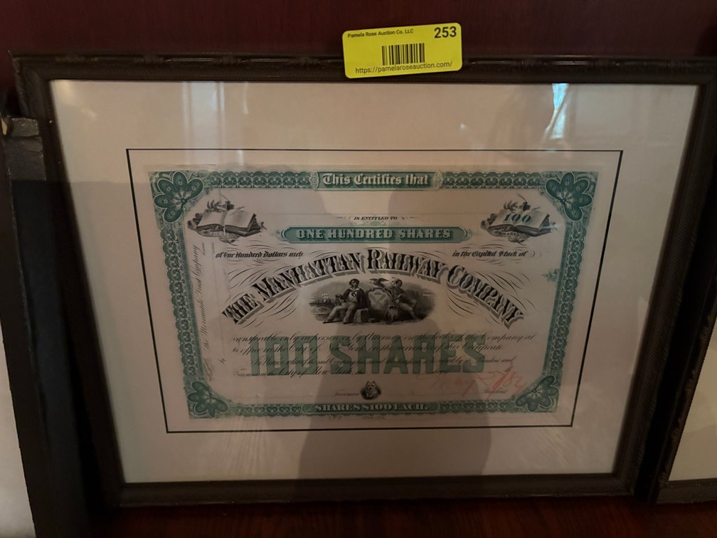 Zone 1-E- Manhattan Railway Stock Certificate