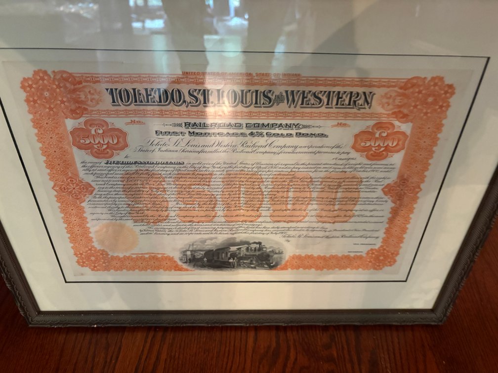 Zone 1-E- Framed Railroad Gold Bond