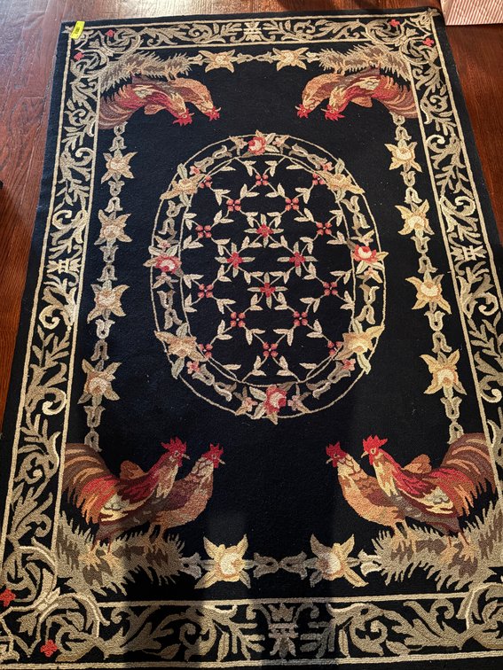 Zone 1-E- Rooster and Floral Area Rug