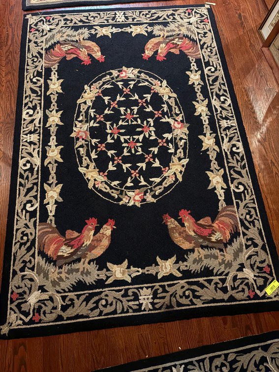 Zone 1-E- Rooster and Floral Area Rug
