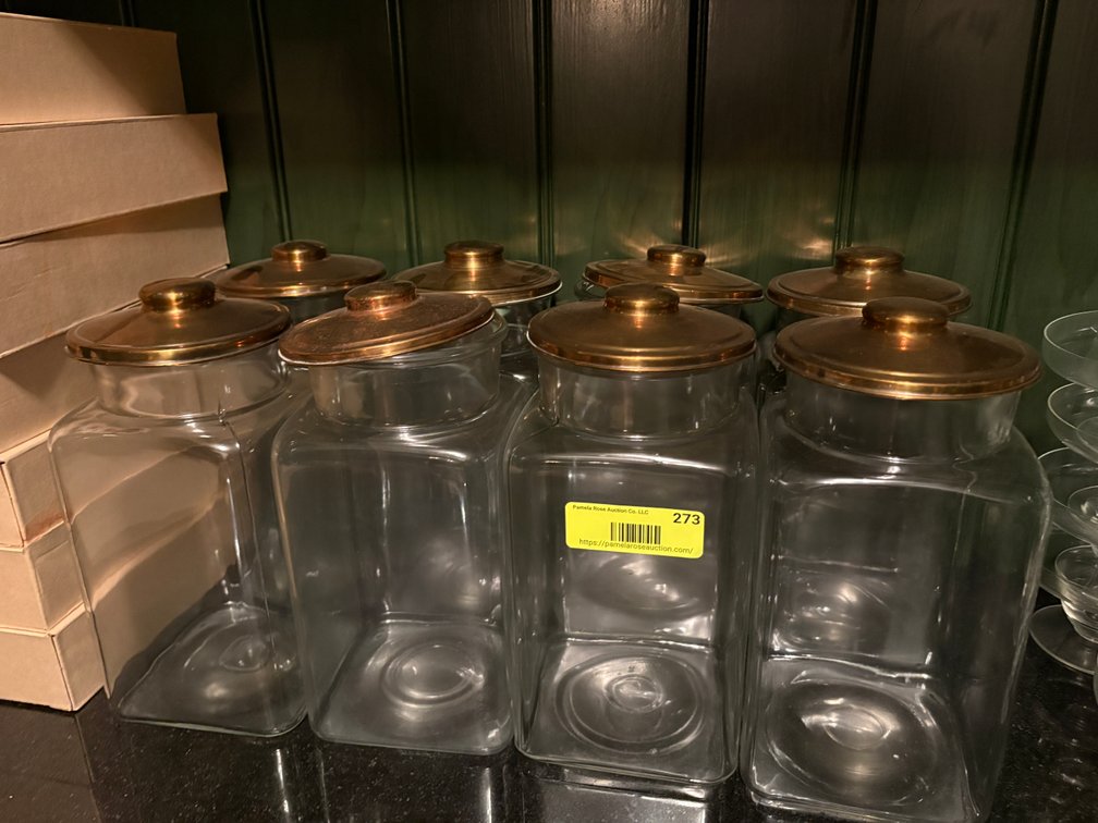 Zone 1-E- Set of 8 Glass Canisters