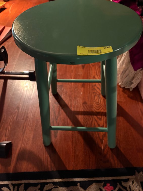 Zone 1-E- Green Painted Wooden Stool