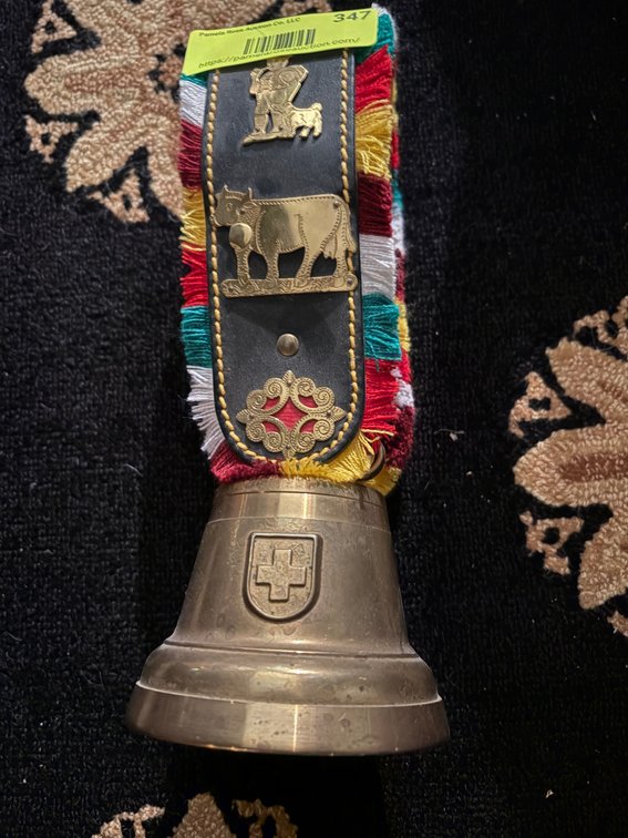 Zone 1-E- Swiss Brass Cowbell on Leather Strap