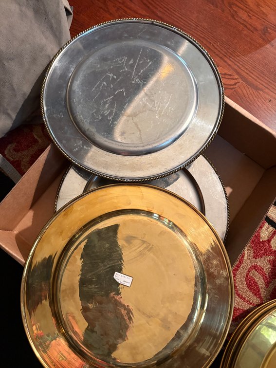 Zone 1-E- Brass & Metal Charger Plates