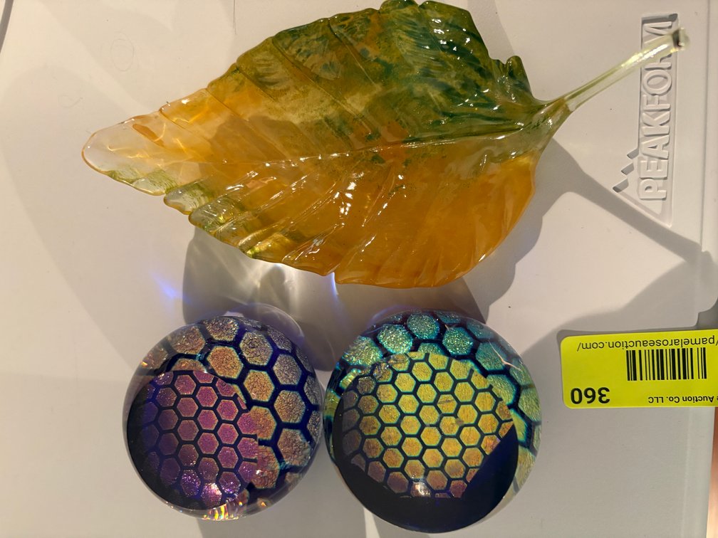 Zone 1-E- Art Glass Leaf and Paperweights