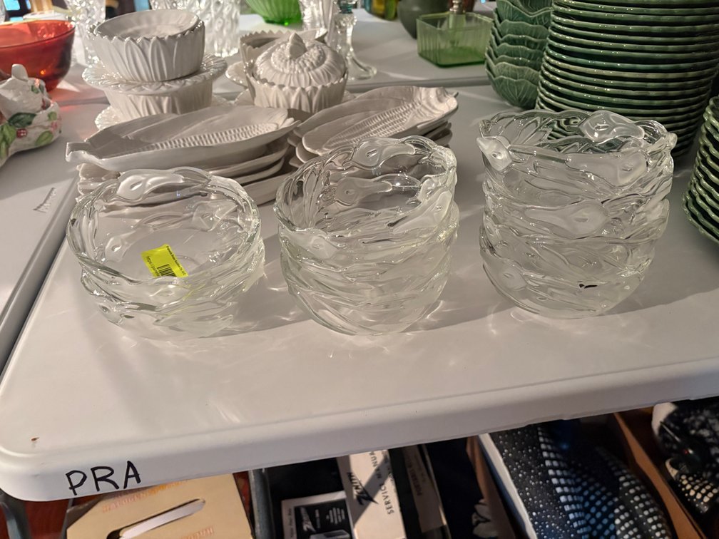 Zone 1-E- Clear Textured Glass Bowls