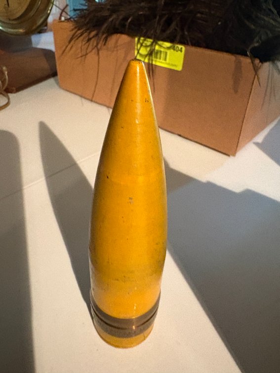 Zone 1-E- Yellow Artillery Shell Projectile