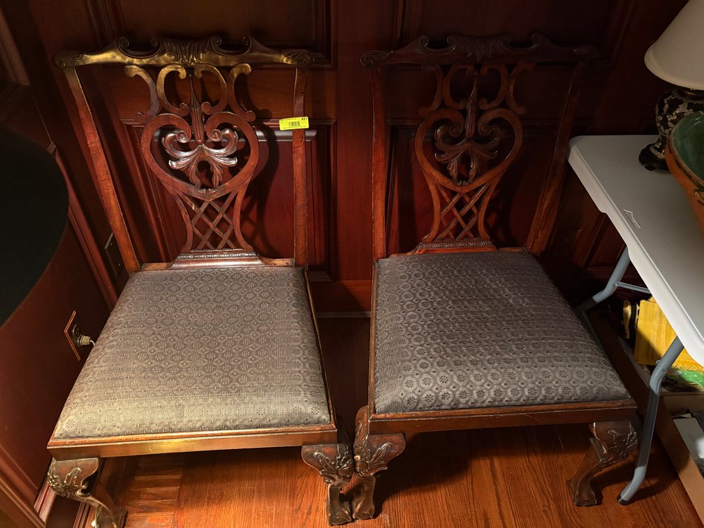 Zone 1-E- Pair Of English Wood Side Chairs