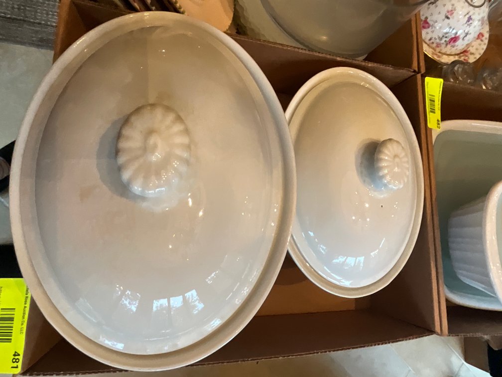 Zone 1-E- White Ceramic Covered Serving Dishes