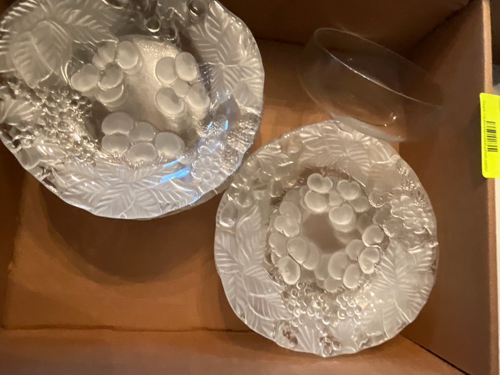 Zone 1-E- Embossed Glass Dishes and Bowl