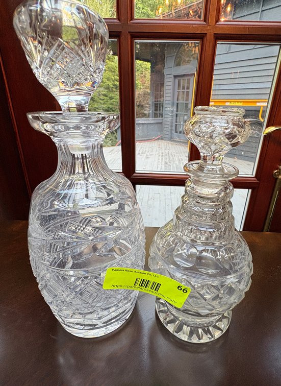 Zone 1-A- (1) Waterford Decanter & (1) Cut Crystal Decanter