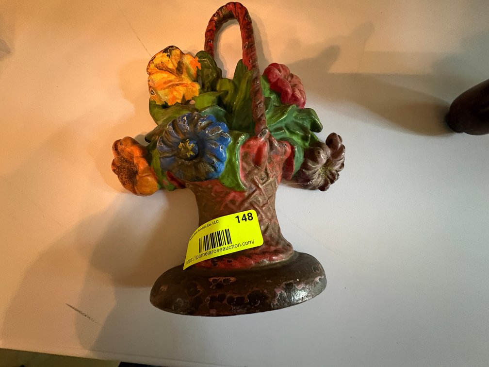 Zone 1-LR- Cast Iron Flower Basket Doorstop