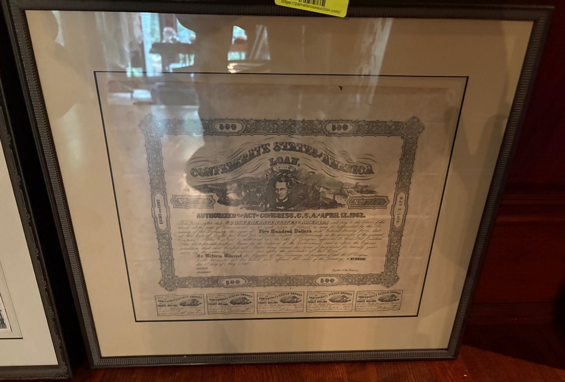 Zone 1-E- Confederate $500 Loan Certificate