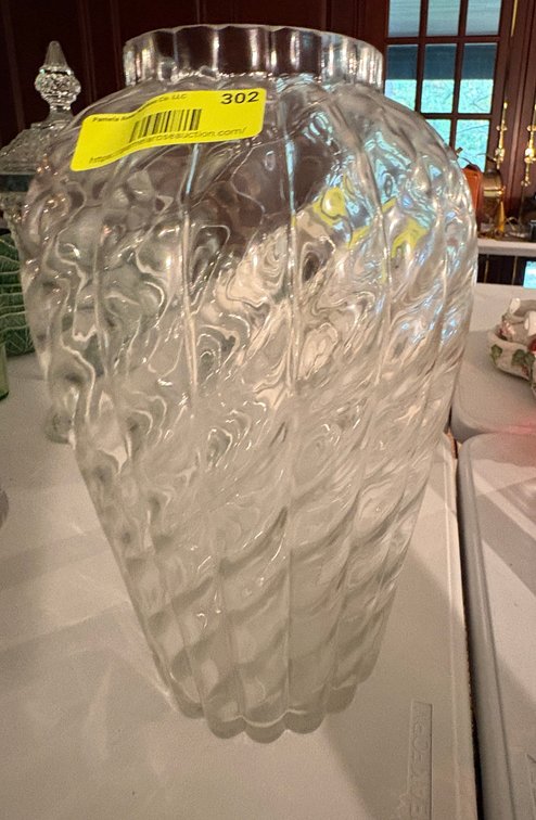Zone 1-E- Clear Glass Vase and Bowl