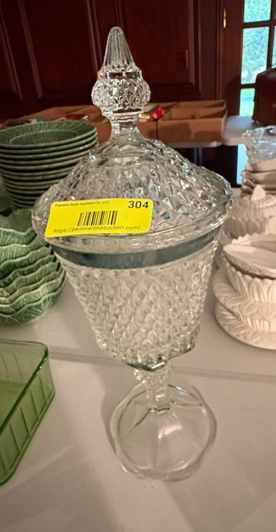 Zone 1-E- Pressed Glass Covered Compote