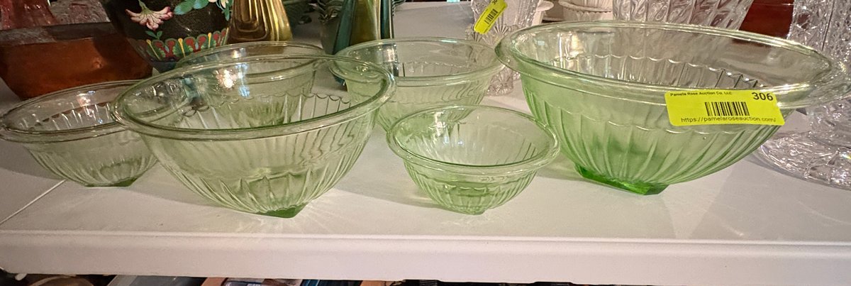Zone 1-E- Depression Green Glass Bowls