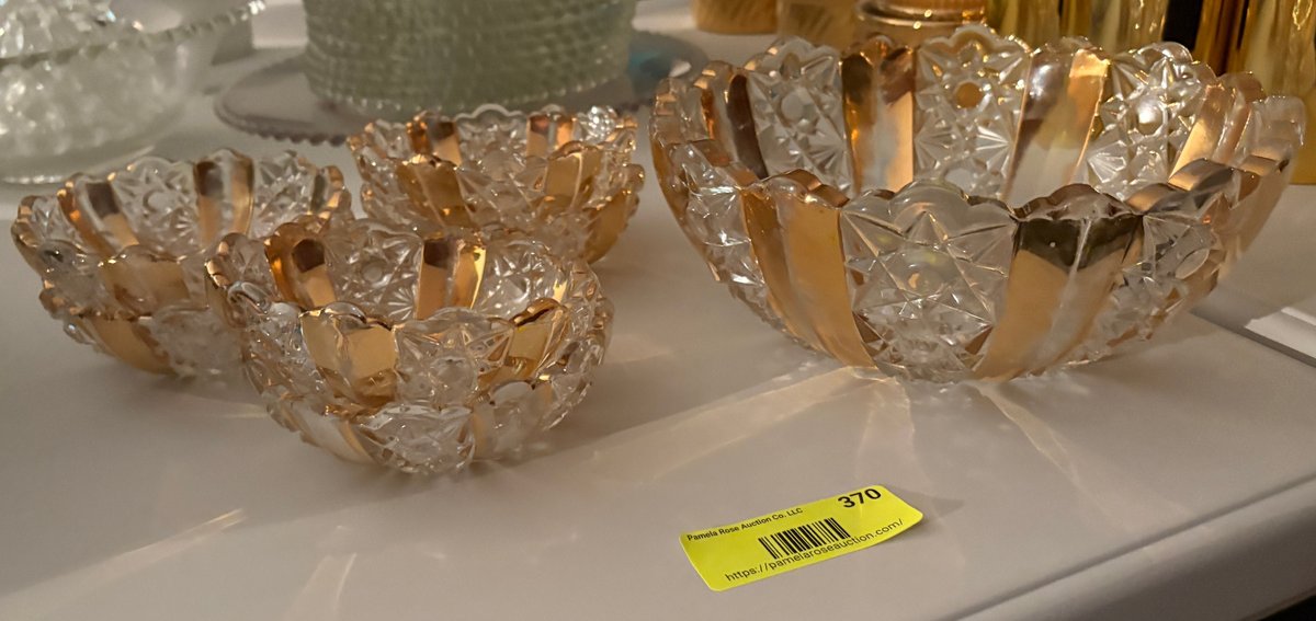 Zone 1-E- Glass Bowls with Gold Accents
