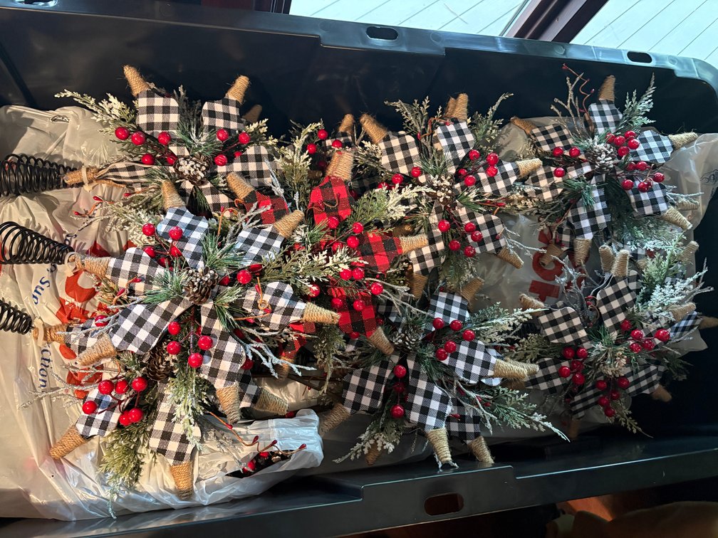 Zone 1-E- Tree Toppers & Faux Christmas Flower Arrangements