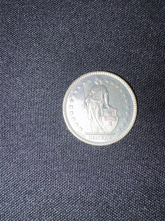 Zone 1-C- 1968 Swiss 1 Franc Coin Silver