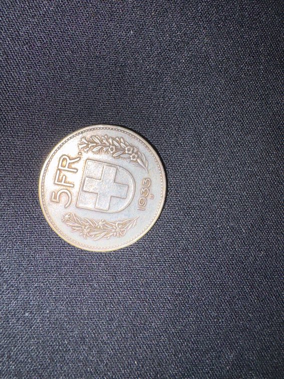 Zone 1-C- 1933 Swiss 5 Francs Coin Silver