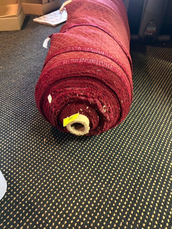 Zone 1-BE- Large Red Roll Of Upholstery Material