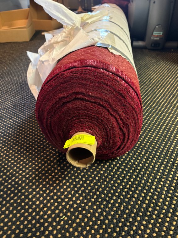 Zone 1-BE- Large Red Roll Of Upholstery Material