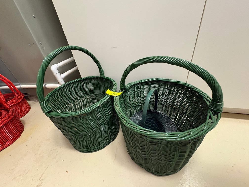 Zone 1-BB- Green Woven Wicker Baskets