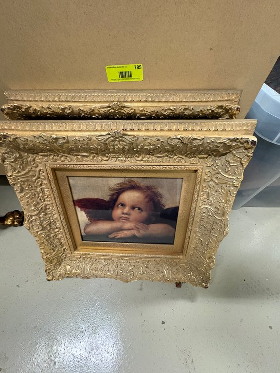 Zone 1-BB- Pair of Framed Cherub Prints