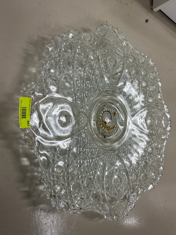 Zone 1-BB- Clear Pressed Glass Platter