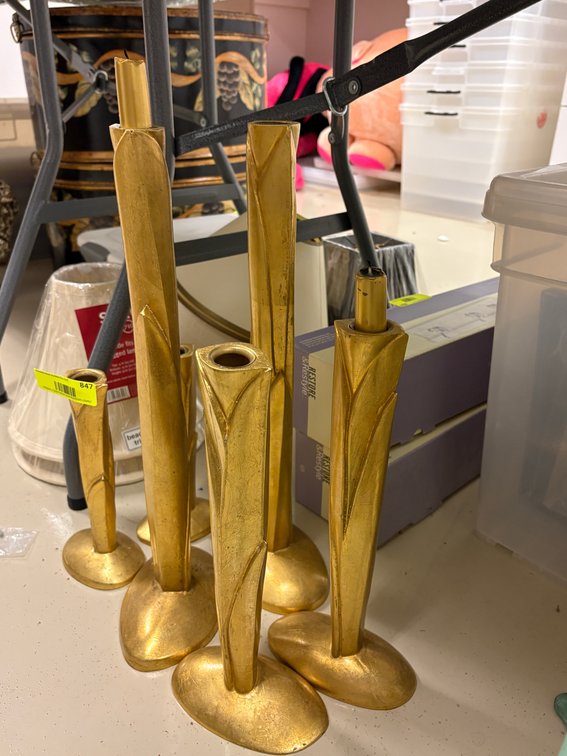 Zone 1-BB- Gilded Floral Candle Holders