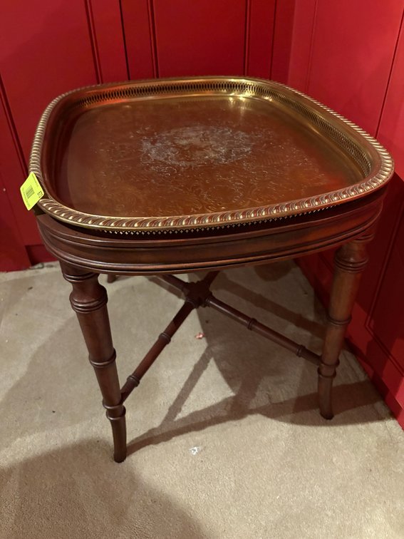 Zone 1-B- Brass Tray-Top Side Table