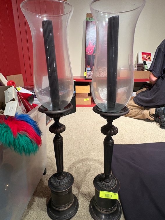 Zone 1-B- Pair of Hurricane Candle Holders