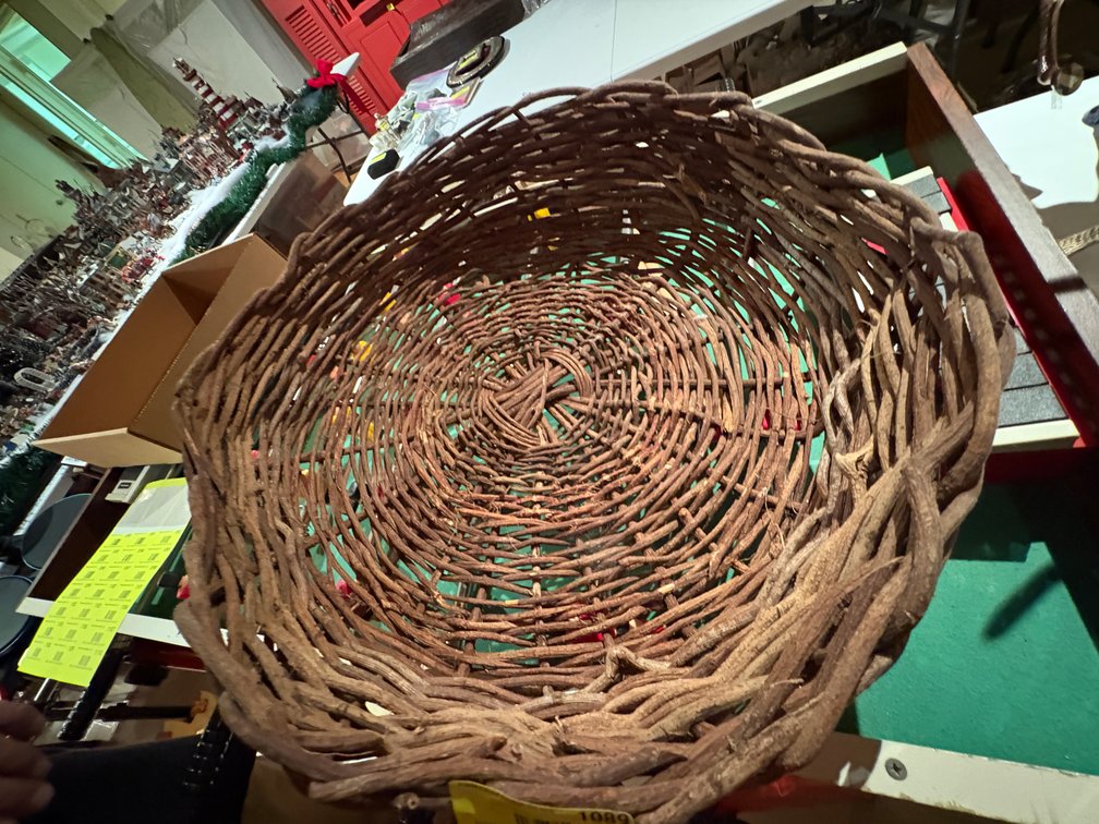 Zone 1-B- Round Woven Twig Basket