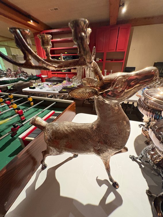Zone 1-B- (1) Silverplated Stag Candelabra