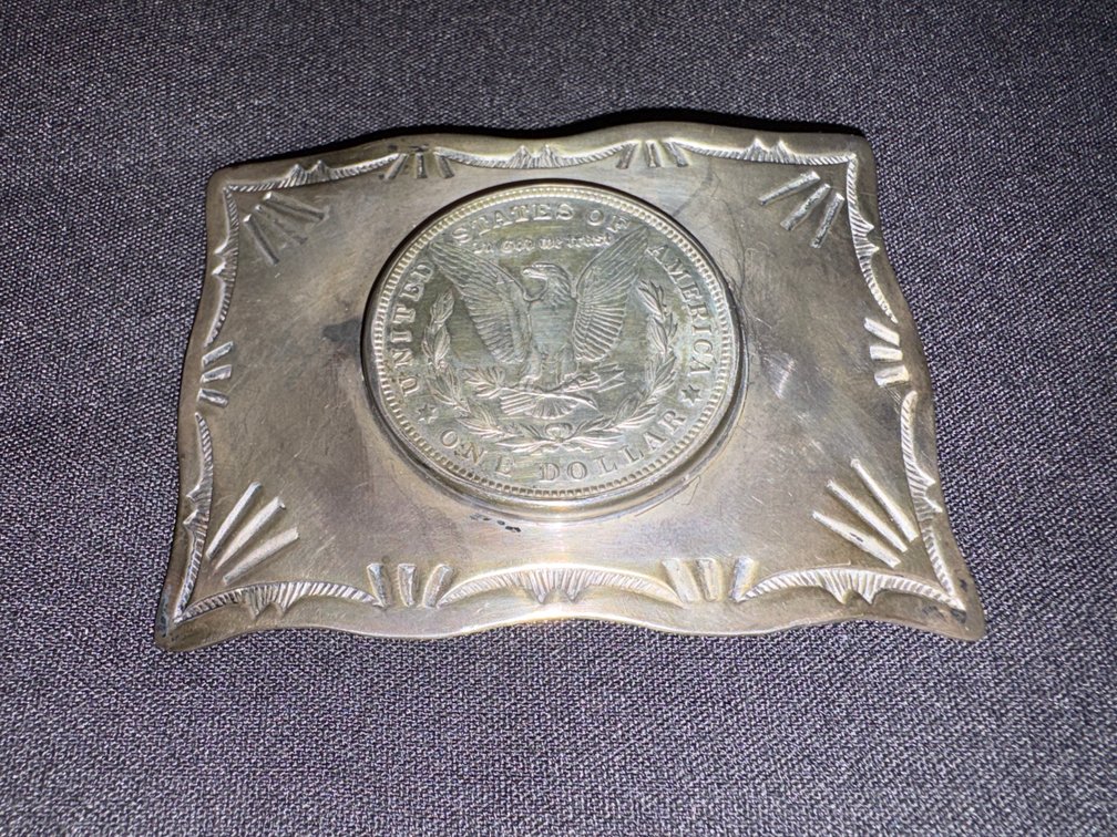 Zone 1-B- Sterling Silver Morgan Dollar Belt Buckle