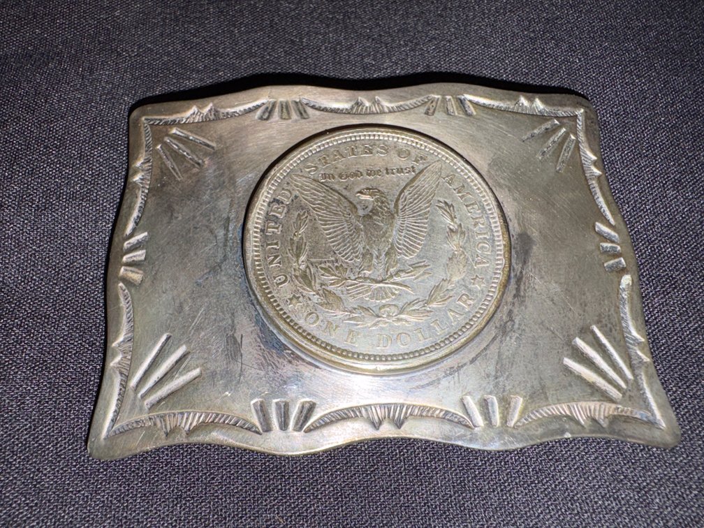 Zone 1-B- Sterling Silver Morgan Dollar Belt Buckle