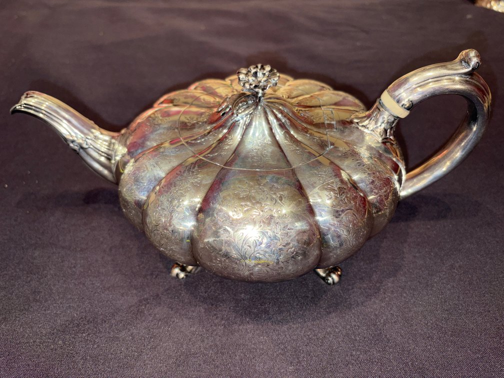 Zone 1-B- British Silver Melon Teapot