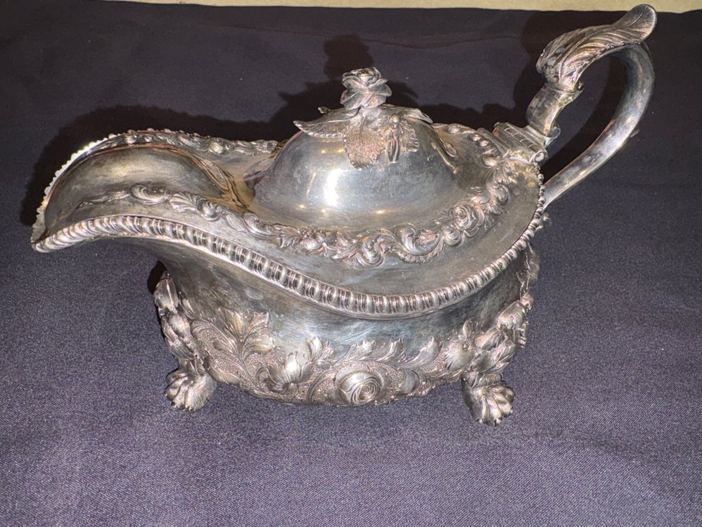 Zone 1-B- British Silver Lidded Sauce Boat