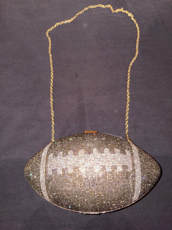 Zone 1-B- Rhinestone Football Clutch Purse