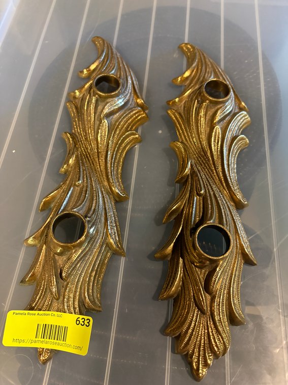 Zone 1-BE- Pair of Cast Brass Wall Sconces