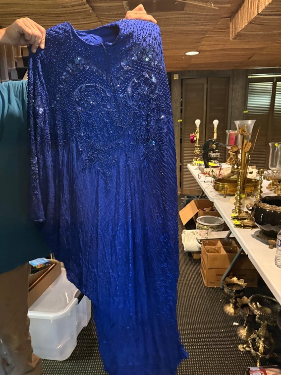 Zone 1-BE- Royal Blue Beaded Evening Gown