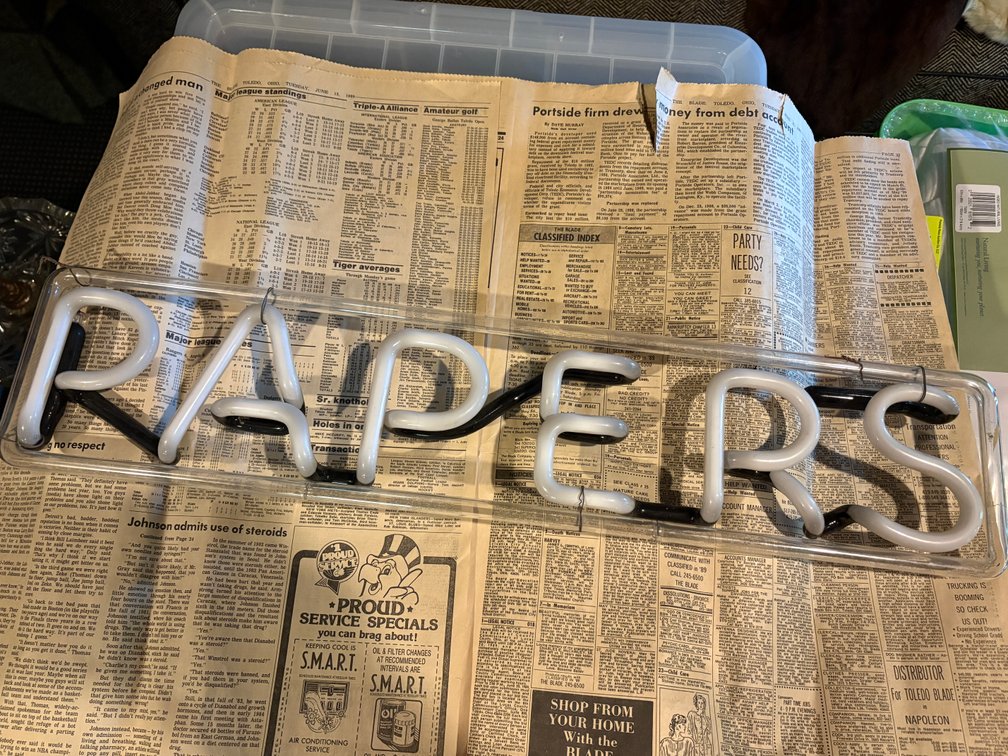 Zone 1-BE- "PAPERS" Neon Sign Tube No Transformer
