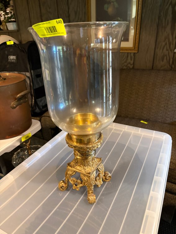 Zone 1-BE- Brass Hurricane Candle Holder