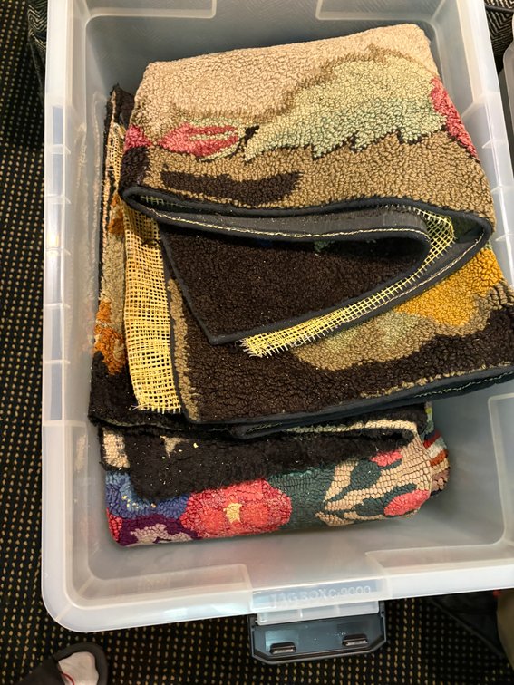 Zone 1-BE- Rugs in Storage Tote