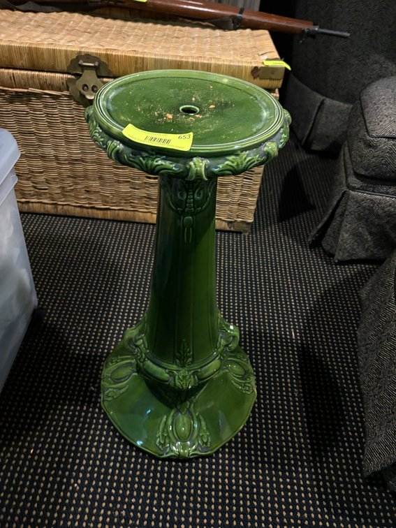 Zone 1-BE- Antique Majolica Pedestal Stand