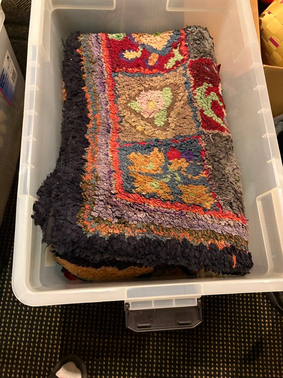 Zone 1-BE- Rugs in Storage Tote