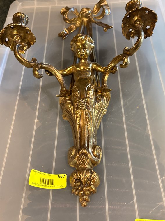 Zone 1-BE- Brass Cherub Wall Sconce